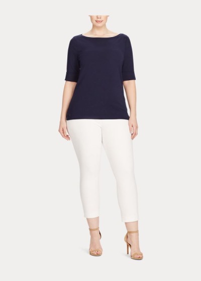 Top Ralph Lauren Stretch Algodão Boatneck Mulher 49365-LRDS